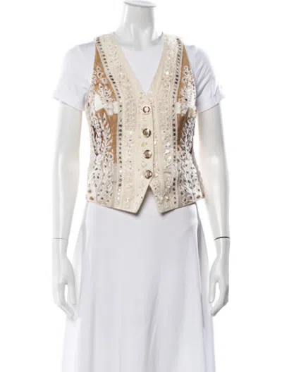 Pre-owned Ramy Brook Patterned Vest W/ Tags In Neutrals