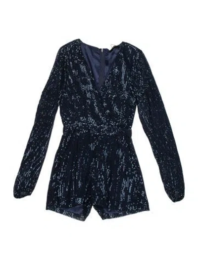 Pre-owned Ramy Brook Patterned V-neck Jumpsuit W/ Tags In Blue