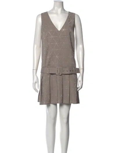 Pre-owned Ramy Brook Patterned V-neck Jumpsuit W/ Tags In Grey