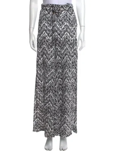 Pre-owned Ramy Brook Patterned Wide Leg Pants In Black