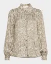 Ramy Brook Pauline Button-front Silk Blouse In Neutral