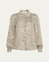 Ramy Brook Pauline Button-front Silk Blouse In Neutral