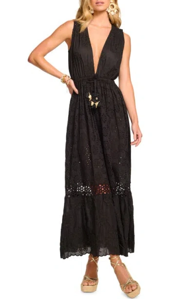 Ramy Brook Paxton Cotton Eyelet Cover-up Maxi Dress In Black