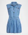 Ramy Brook Paxton Denim Mini Shirtdress In Spring Chambray