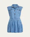 Ramy Brook Paxton Denim Mini Shirtdress In Spring Chambray