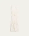 Ramy Brook Paxton Embroidered Maxi Dress In White Floral