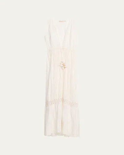 Ramy Brook Paxton Embroidered Maxi Dress In White Floral