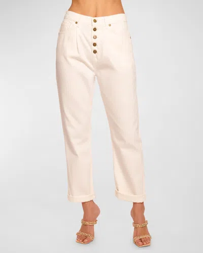 Ramy Brook Pearle Cropped Straight Leg Jean In White