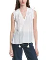 Ramy Brook Perri Split Neck Top In White