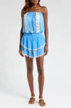 Ramy Brook Perry Shell Trim Strapless Cover-up Minidress