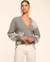 Ramy Brook Perry Wool Embellished Cardigan Sweater In Multi