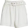 Ramy Brook Petra Belted Shorts In Ivory