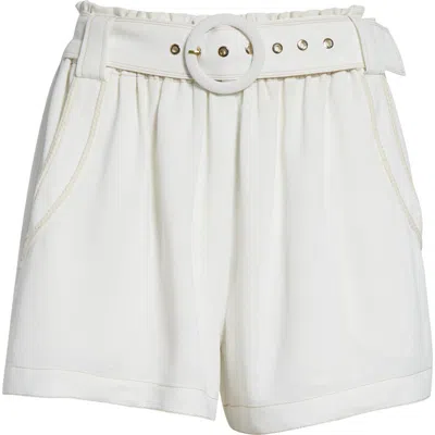 Ramy Brook Petra Belted Shorts In Ivory