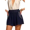 Ramy Brook Petra Belted Mini Short In Spring Navy