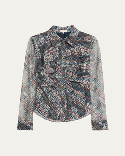 Ramy Brook Plaid Hamilton Button-front Blouse In Multi