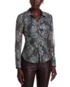 Ramy Brook Hamilton Ruched Mixed Plaid Button-up Shirt In Multi