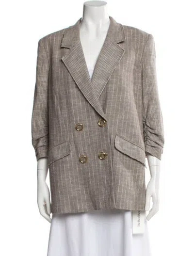 Pre-owned Ramy Brook Plaid Print Blazer In Gray