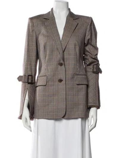 Pre-owned Ramy Brook Plaid Print Blazer In Multi