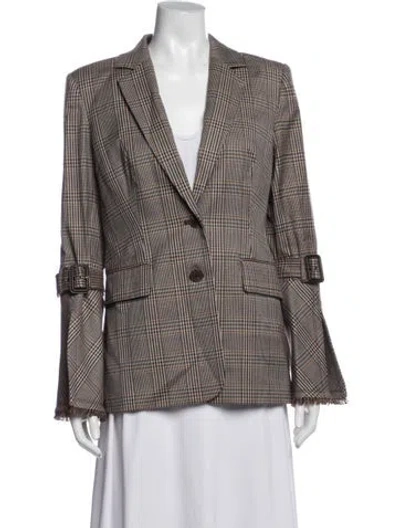Pre-owned Ramy Brook Plaid Print Blazer In Multicolor