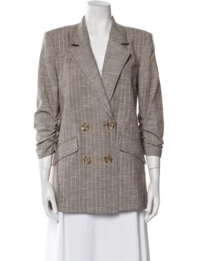 Pre-owned Ramy Brook Plaid Print Blazer In Neutral