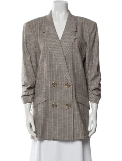 Pre-owned Ramy Brook Plaid Print Blazer W/ Tags In Neutral