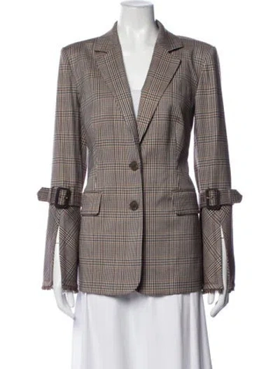 Pre-owned Ramy Brook Plaid Print Blazer W/ Tags In Purple
