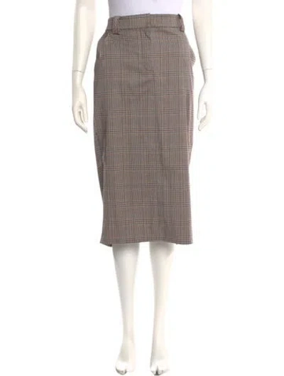 Pre-owned Ramy Brook Plaid Print Midi Length Skirt In Multi