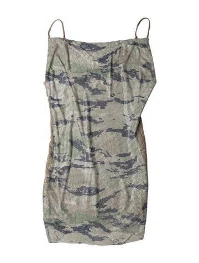 Pre-owned Ramy Brook Plaid Print Mini Dress In Green