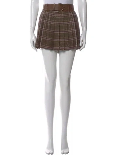 Pre-owned Ramy Brook Plaid Print Mini Skirt In Blue