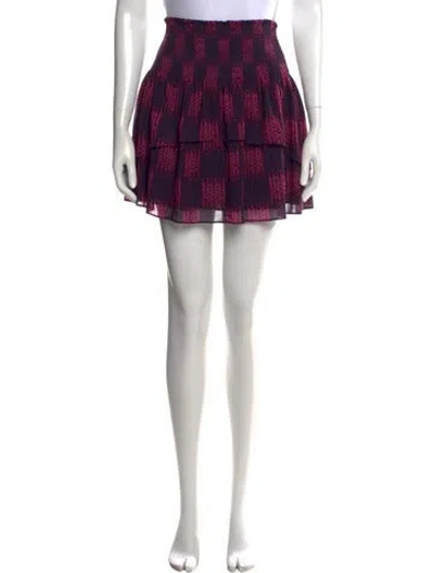 Pre-owned Ramy Brook Plaid Print Mini Skirt In Purple