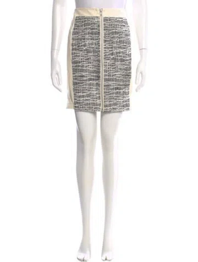 Pre-owned Ramy Brook Plaid Print Mini Skirt In White