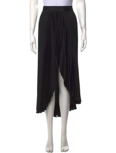 Pre-owned Ramy Brook Pleated Accents Long Skirt In Black