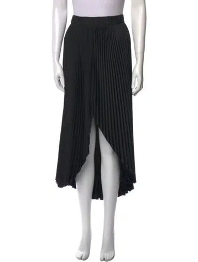 Pre-owned Ramy Brook Pleated Accents Midi Length Skirt In Black