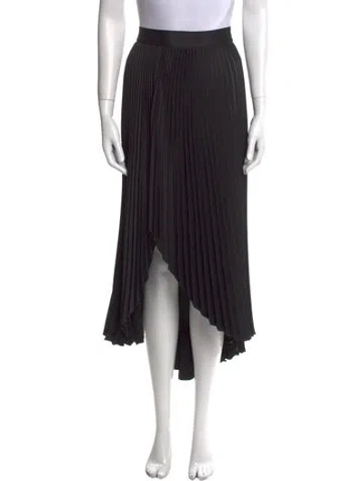 Pre-owned Ramy Brook Pleated Accents Midi Length Skirt In Black