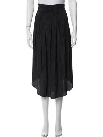 Pre-owned Ramy Brook Pleated Accents Midi Length Skirt In Black