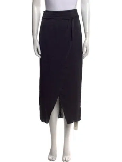 Pre-owned Ramy Brook Pleated Accents Midi Length Skirt W/ Tags In Black