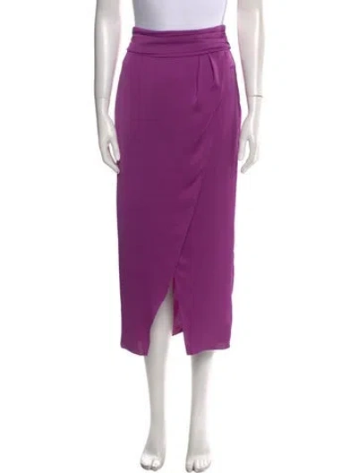 Pre-owned Ramy Brook Pleated Accents Midi Length Skirt W/ Tags In Purple