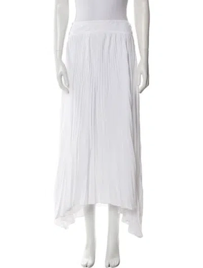 Pre-owned Ramy Brook Pleated Accents Midi Length Skirt In White