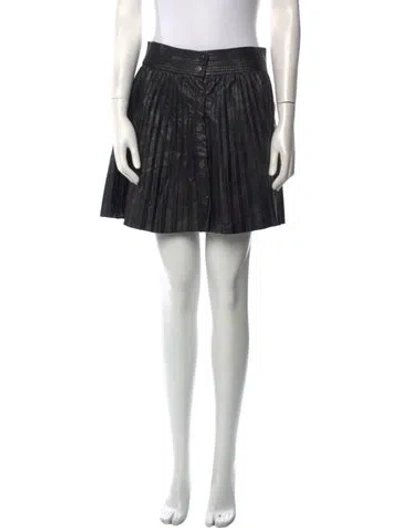 Pre-owned Ramy Brook Pleated Accents Mini Skirt In Black