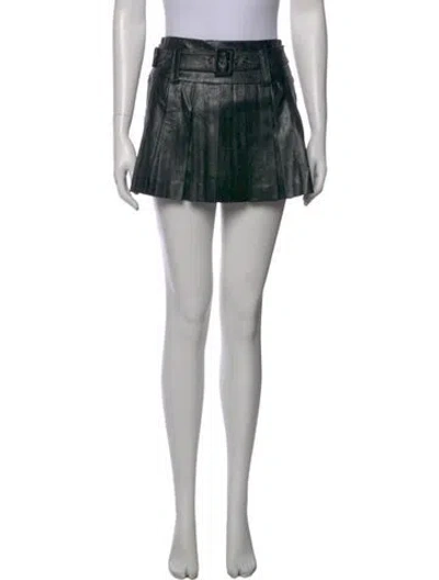 Pre-owned Ramy Brook Pleated Accents Mini Skirt In Gray