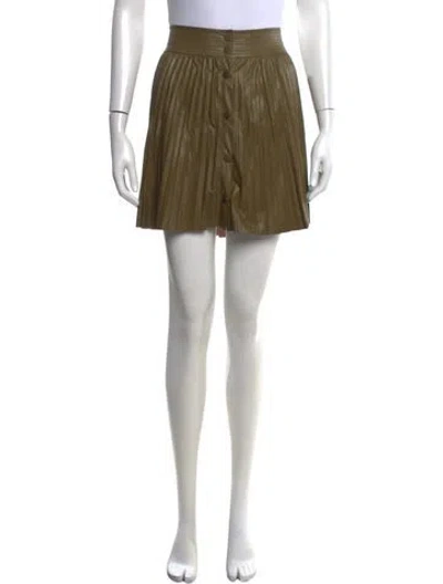 Pre-owned Ramy Brook Pleated Accents Mini Skirt In Green