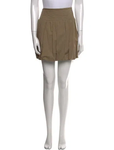 Pre-owned Ramy Brook Pleated Accents Mini Skirt In Neutral