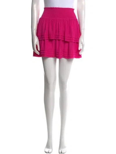 Pre-owned Ramy Brook Pleated Accents Mini Skirt In Pink