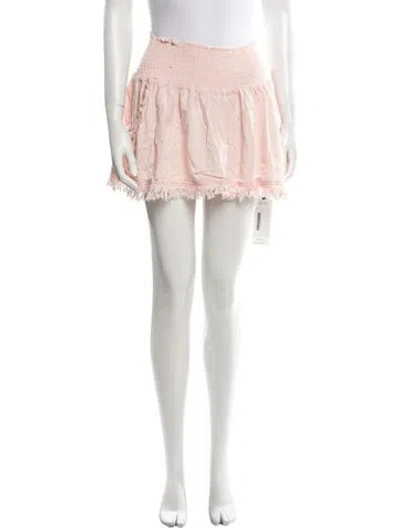Pre-owned Ramy Brook Pleated Accents Mini Skirt In Pink