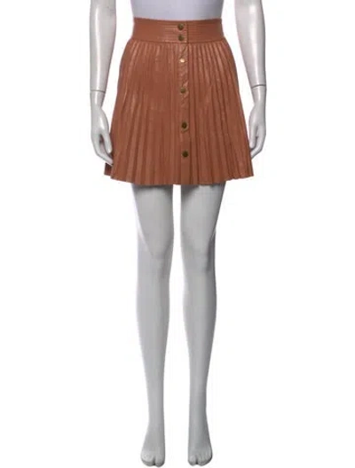 Pre-owned Ramy Brook Pleated Accents Mini Skirt In Pink