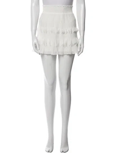 Pre-owned Ramy Brook Pleated Accents Mini Skirt In White