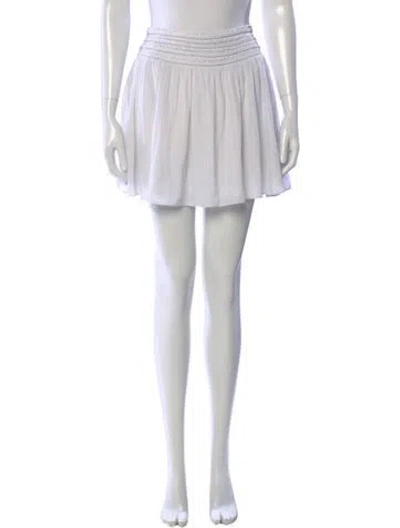 Pre-owned Ramy Brook Pleated Accents Mini Skirt In White