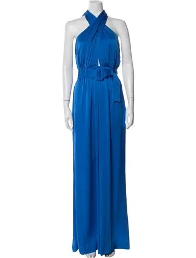 Pre-owned Ramy Brook Plunge Neckline Jumpsuit In Blue