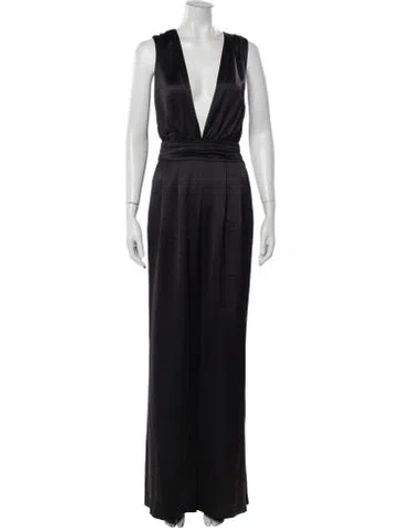 Pre-owned Ramy Brook Plunge Neckline Jumpsuit In Metallic/purple