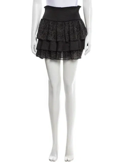 Pre-owned Ramy Brook Polka Dot Print Mini Skirt In Black